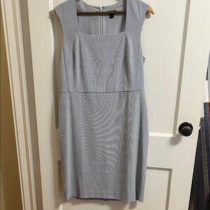 Ann Taylor Factory Gray and White Midi Dress